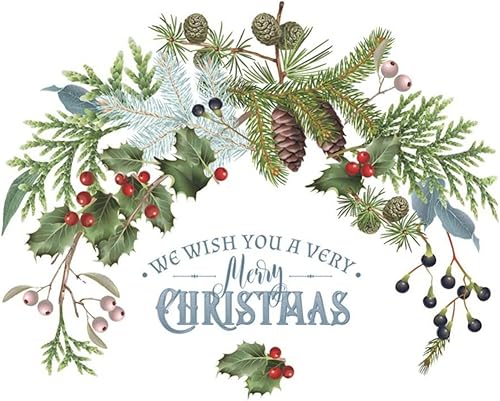 Calcomanías de pared de Navidad para ventana de fiesta de Navidad, calcomanías de ramas de Feliz Navidad para decoración de fiesta de Navidad,