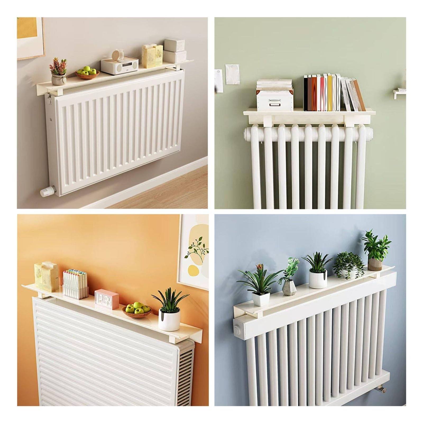 Console per Termosifoni, Ripiano Multifunzionale da Appendere Sopra Il Termosifone Pannello Portaoggetti per Libri Documenti Senza Forature Per Camera (15.7in/40cm)