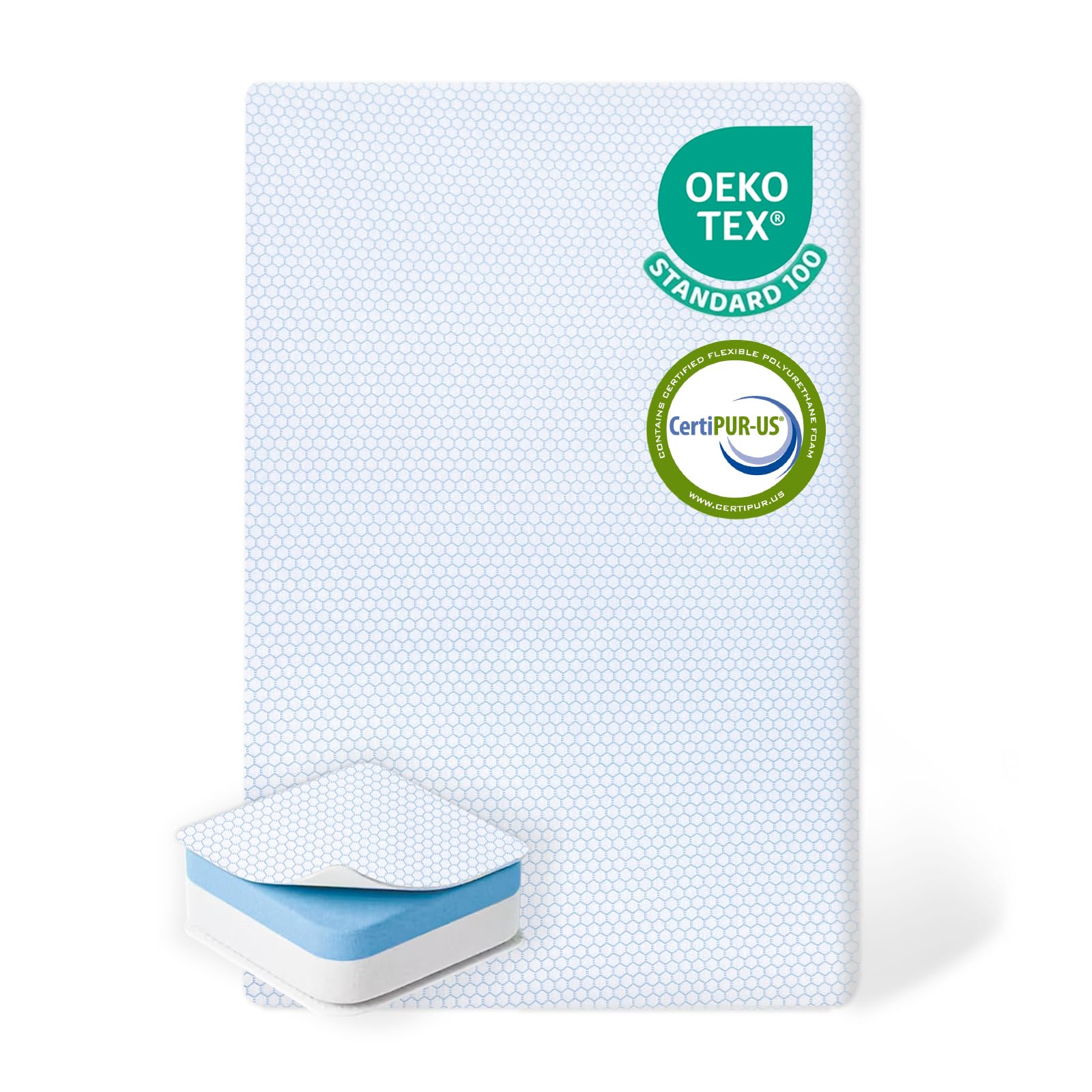 Pack and Play Mattress, 38x26 Dual Sided Soft & Firm Memory Foam Baby Toddler Mattress for Pack N Play, Portable Mini Crib Mattress with Removable Washable Cover