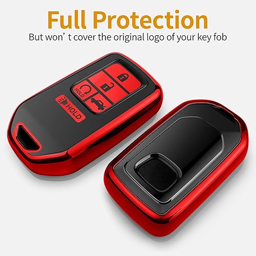 Miniatura 9 de Sindeda Funda para llavero Honda con llavero suave de protección completa para llave, Blanco