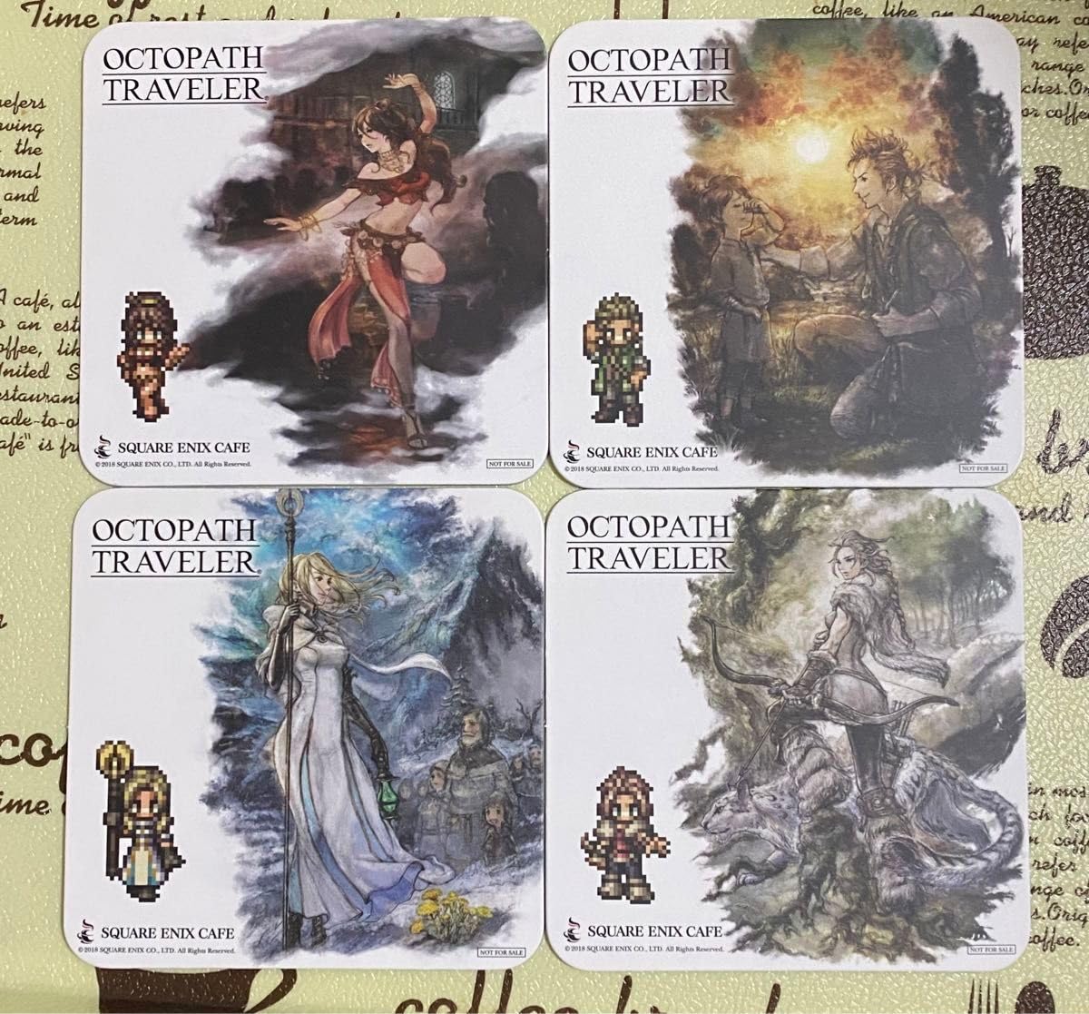 Amazon.co.jp: オクトパストラベラー コースター 4枚セット スクエニ  