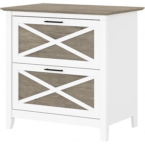Bush Furniture Key West Lateral File Cabinet, Modern Farmhouse 2 Drawer File Cabinet for Home Office
