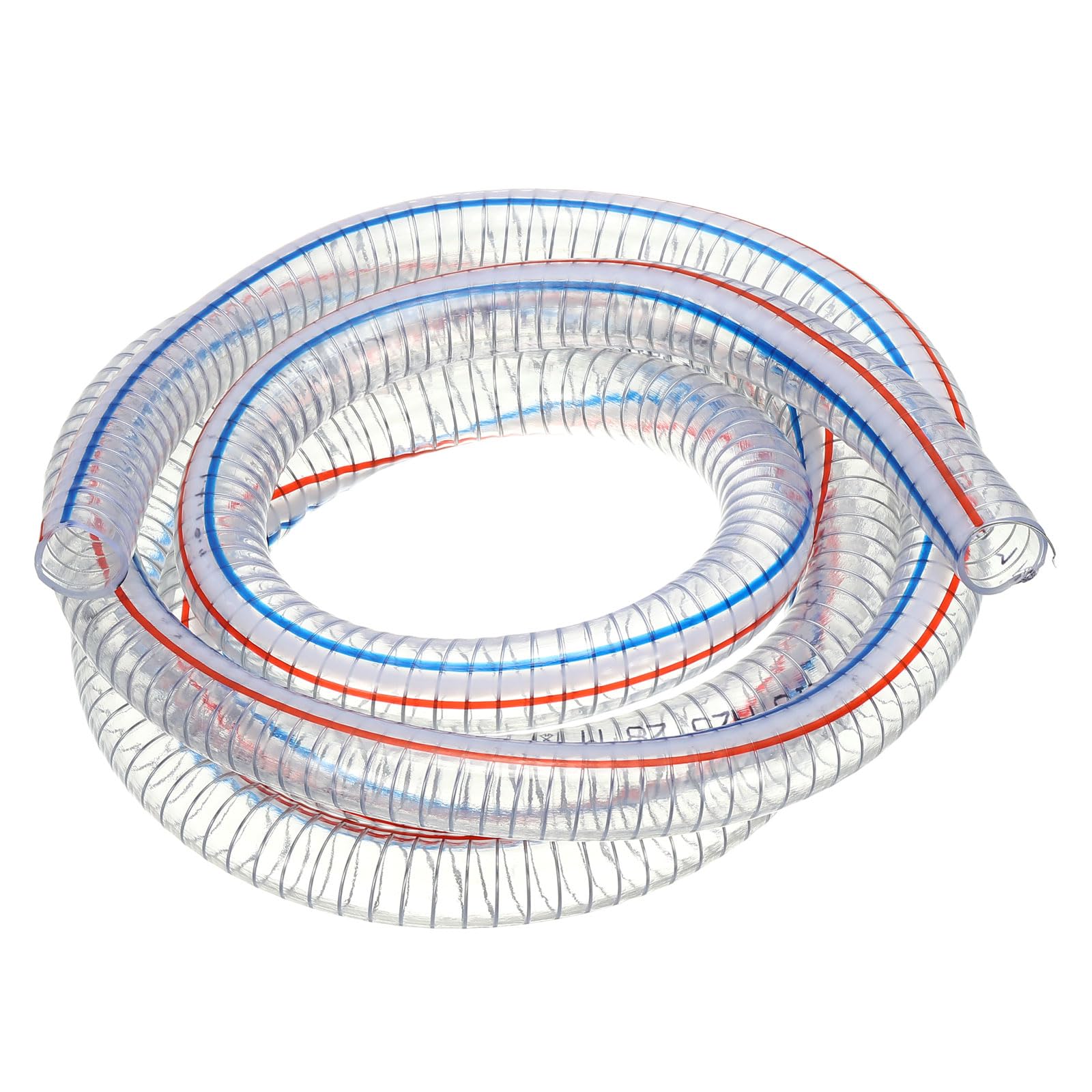 PATIKIL Manguera Reforzada Con Alambre 1" / 25mm(ID) 3 Metros, Tubo Succión PVC Vinilo Resistente A Alta Presión Y Productos Químicos Con Alambre Acero En Espiral, Transparente