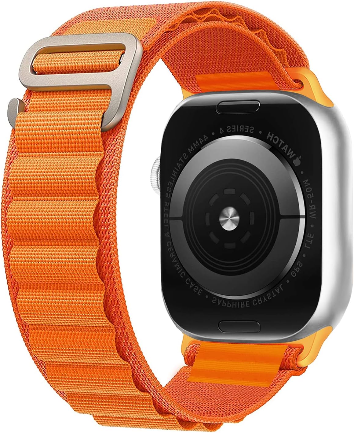 INFOSUN for Apple Watch Band Ultra Strap 42mm 44mm 45mm 49mm Alpine Loop Nylon Replacement Bands with Adjustable Sport Titanium G-hook Braided Straps for iWatch Ultra Series 8 7 SE 6 5 4 3 2 1（Orange）