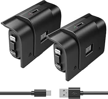 2 Pack Rechargeable Controller Battery Pack for Xbox One/Xbox Series X S with 4 Battery Cover Long-Lasting Play and Charge Kit with Micro USB Charging Cable for Xbox 1 S/X/Elite Wireless Remote