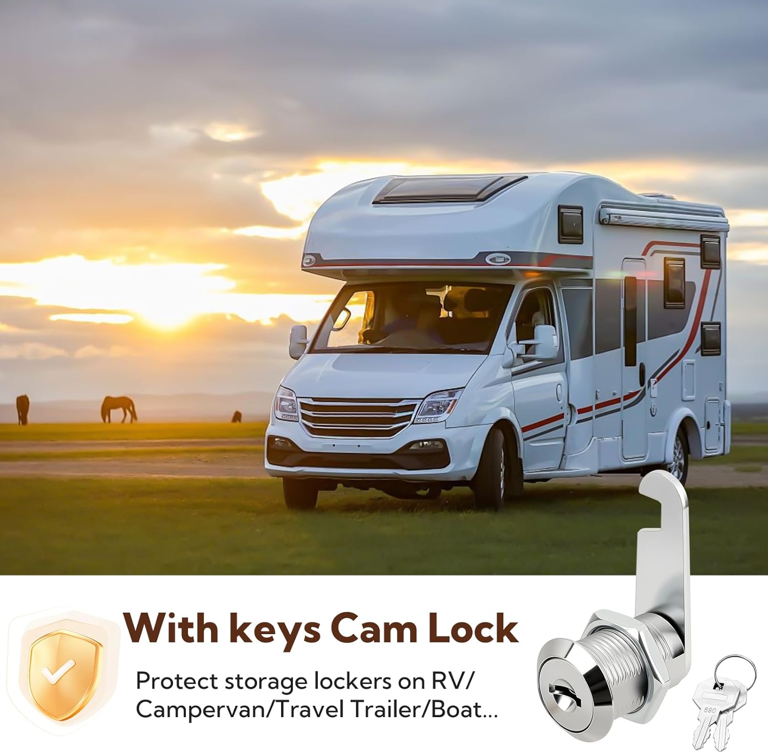 30 Pack Cabinet Locks with Keys, 5/8 Inch Cam Lock Keyed Alike, Zinc Alloy Drawer Locks for Panels 0.48" Thick: File Cabinets, Tool Box, Mailbox, Desk, Cabinet & RV Door Replacement
