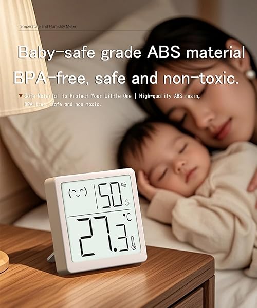 Small Digital Hygrometer Indoor Thermometer Ambient Thermometer Temperature Monitor and Humidity Meter for Home Office Comfort Reptile Thermometer (2 Pack Emoji CR2032 Battery Powered) - 3
