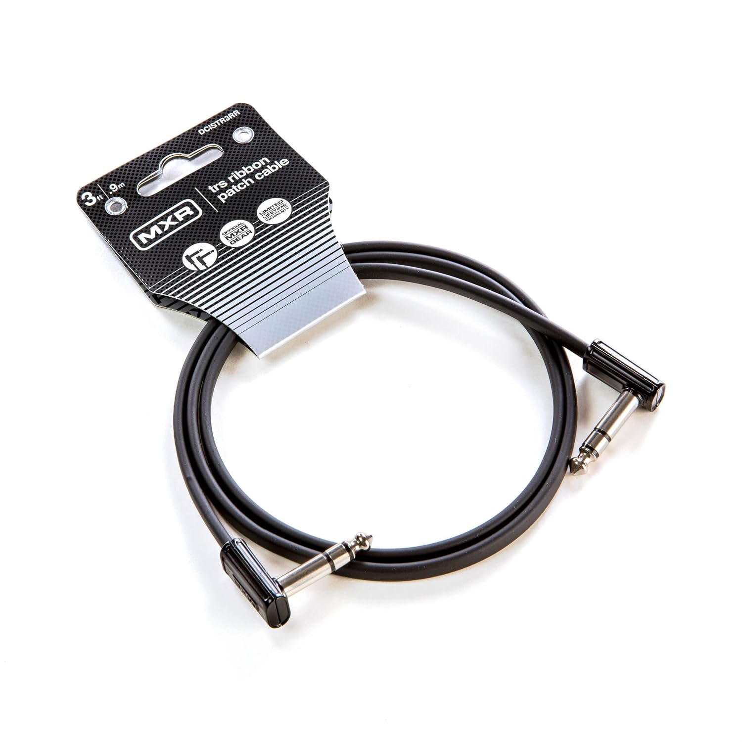 Jim Dunlop, 1/4-Inch Right Angle MXR Ribbon TRS Patch Cable 3 ft|0.9 m (DCISTR3RR)