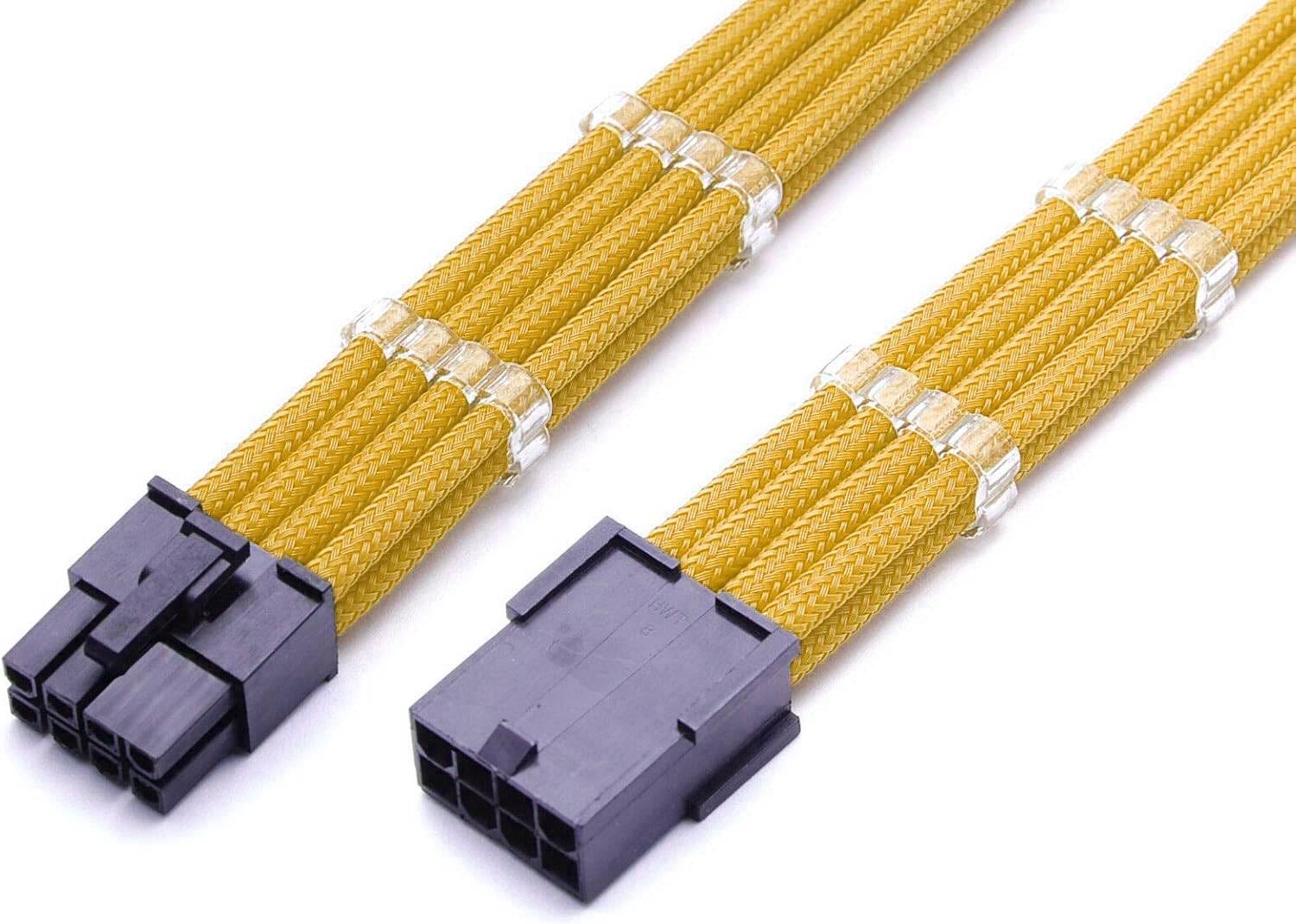 8 Pin PCIE GPU Sleeved Extension Cable 30cm + 2 Cable Combs - Shakmods (Full White) — view 12