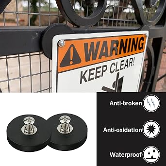 ULIBERMAGNET 10Pack Rubber Coated Magnet,Strong Magnet Base with M4 Female Thread,Strong Magnetic Mounting for Lighting,Tools and equipement