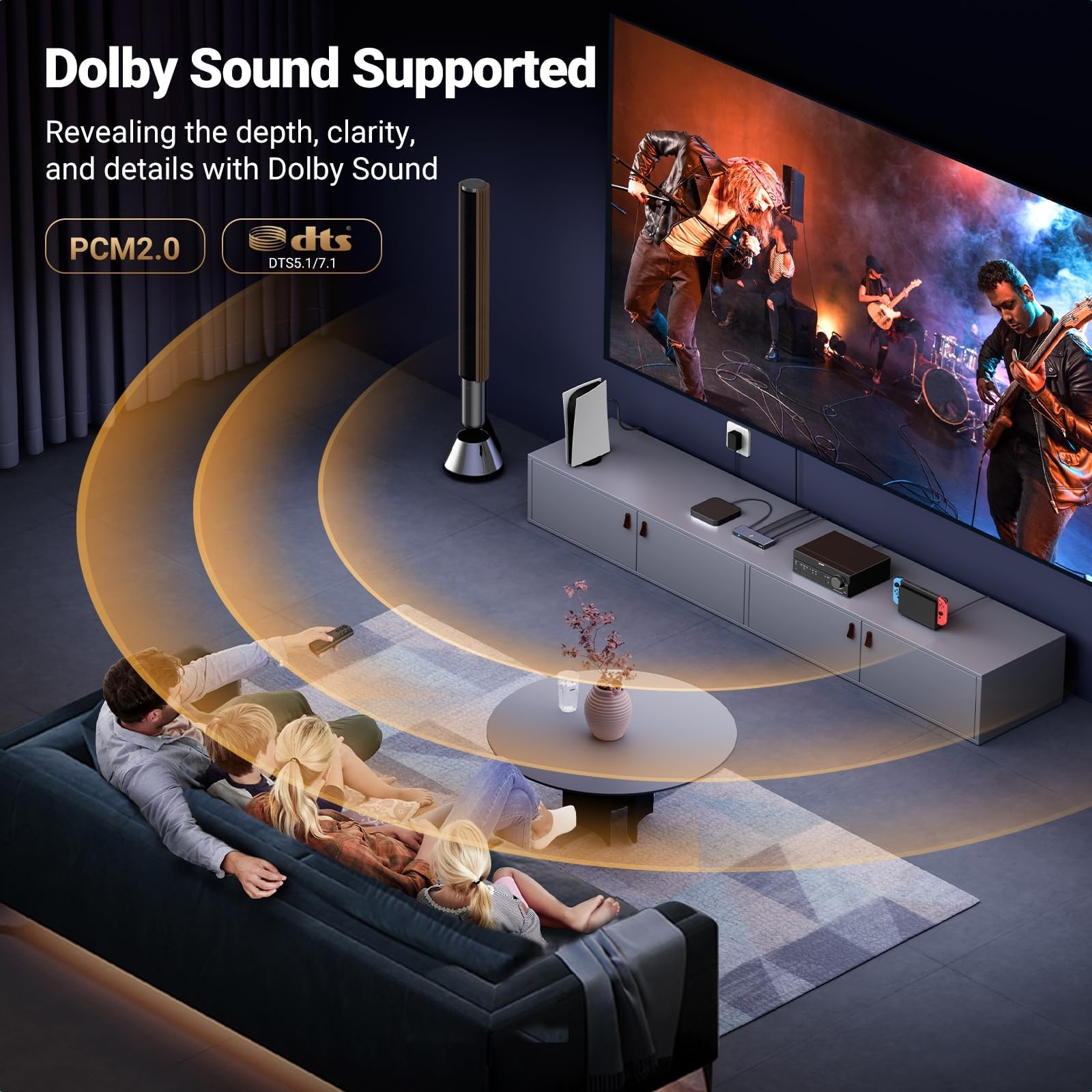 UGREEN Switch HDMI 8K a 60Hz 5 in 1 Out, 4K @ 120Hz HDMI 2.1 Switcher con adattatore di alimentazione Supporto HDR10+ 3D HDCP 2.3 CEC HDMI Splitter compatibile con PS5/4, Xbox, Apple TV Fire Stick
