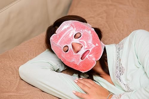 Miniatura 6 de Máscara facial de gel frío y caliente, reduce las ojeras hinchadas, bolsas debajo de los ojos, migrañas, alivio del estrés, paquete de terapia de
