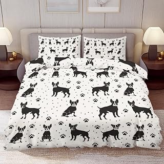 Delerain Boston Terrier queen comforter set