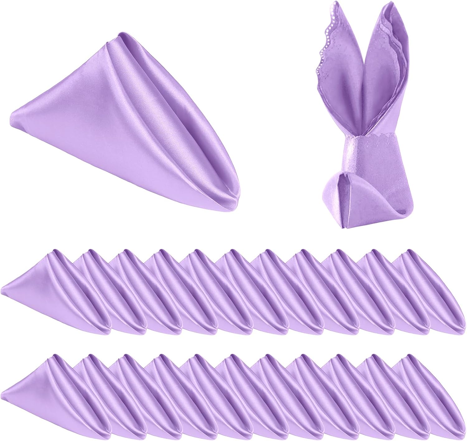 Servilletas de Satin Homiest 24 Pack, 43x43 cm, Lila Claro