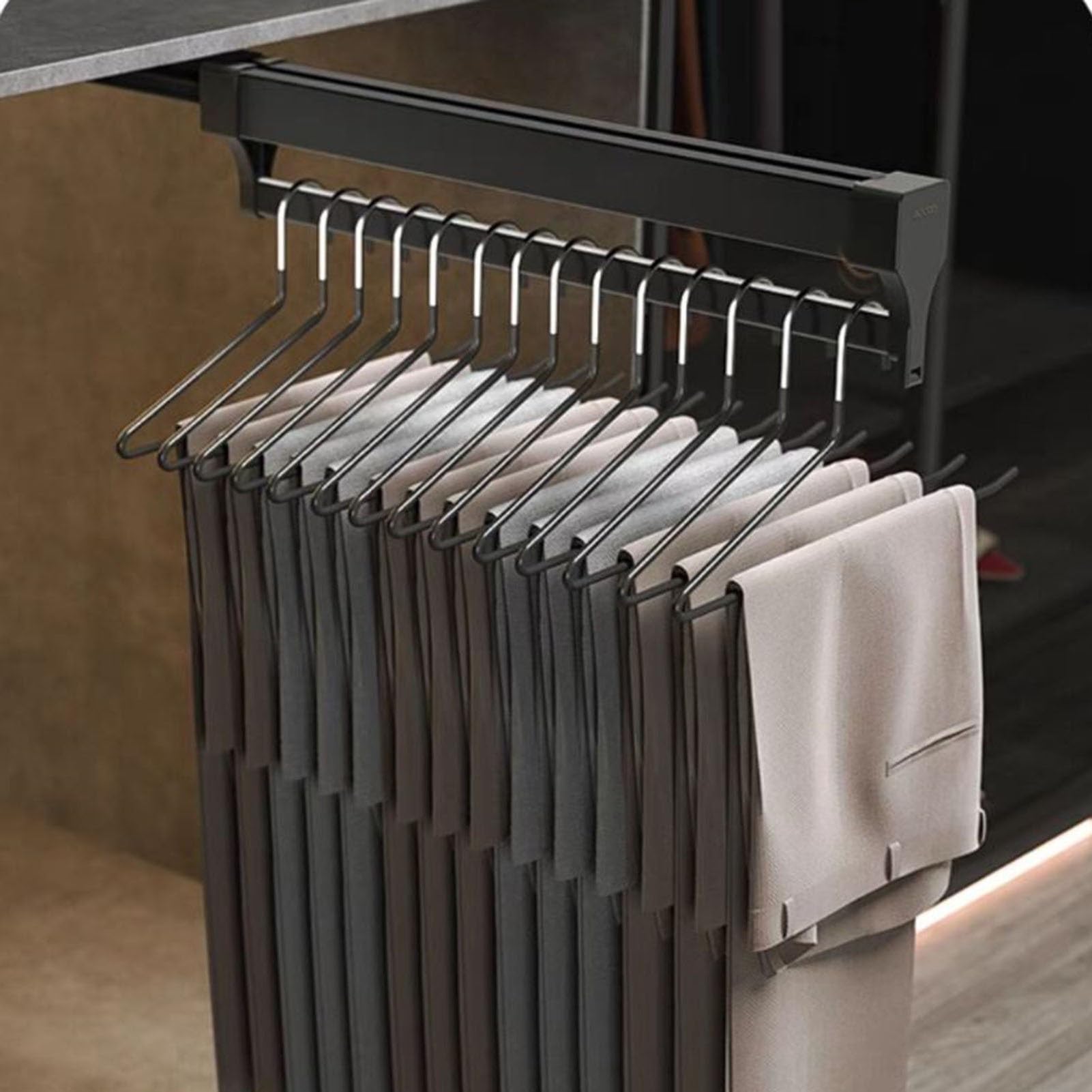 BHGFYXBS Pull Out Clothes Rail, Extendable Adjustable Clothing Holder Rod, Closet Organizer Rack For Pants And Coats, 30-60Cm Length,size_name-550MM/21.6INCH