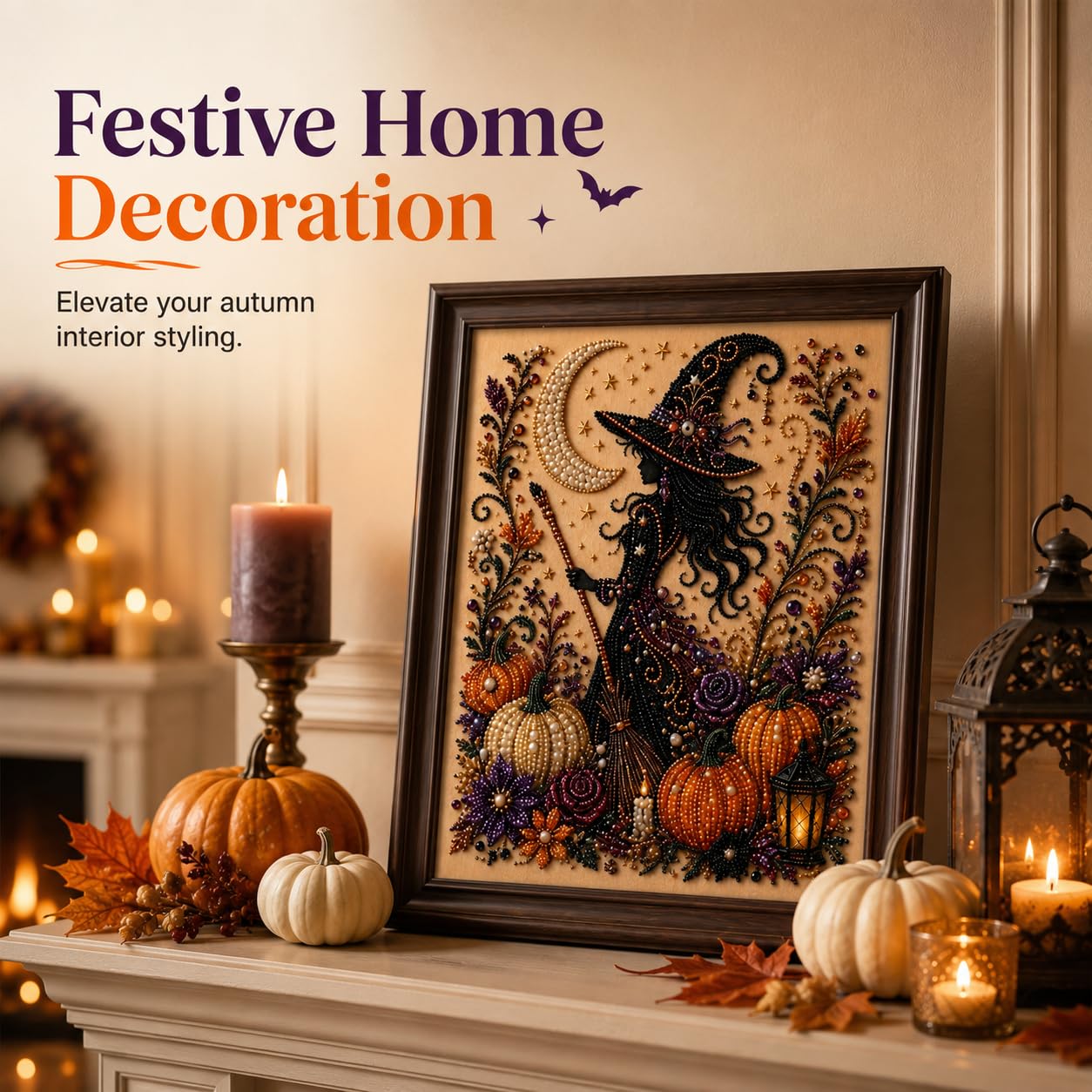 Zestaw mozaiki perłowej na Halloween, duch, DIY, zestaw 3D dla początkujących, zestaw C