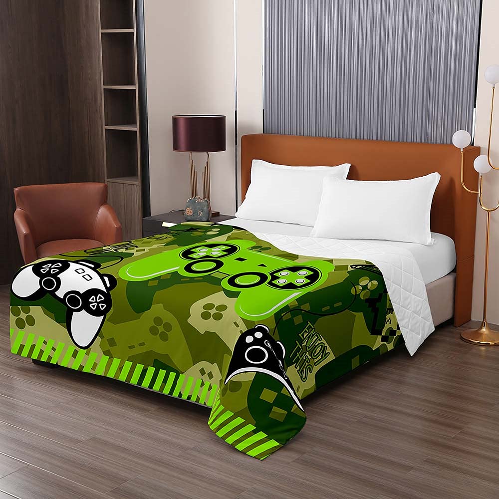 Copriletto Trapuntato 3D Estivo - Stampa Chicco Verde - Leggero E Traspirante - Misura 150x200 Cm - Foto 10