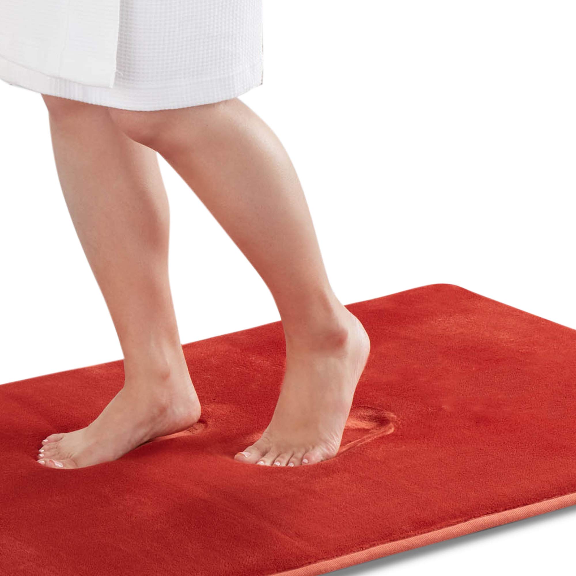 Alfombrilla de baño de espuma viscoelástica antideslizante y absorbente, superacogedora alfombra de baño (17 pulgadas x 24 pulgadas, esmalte de otoño)