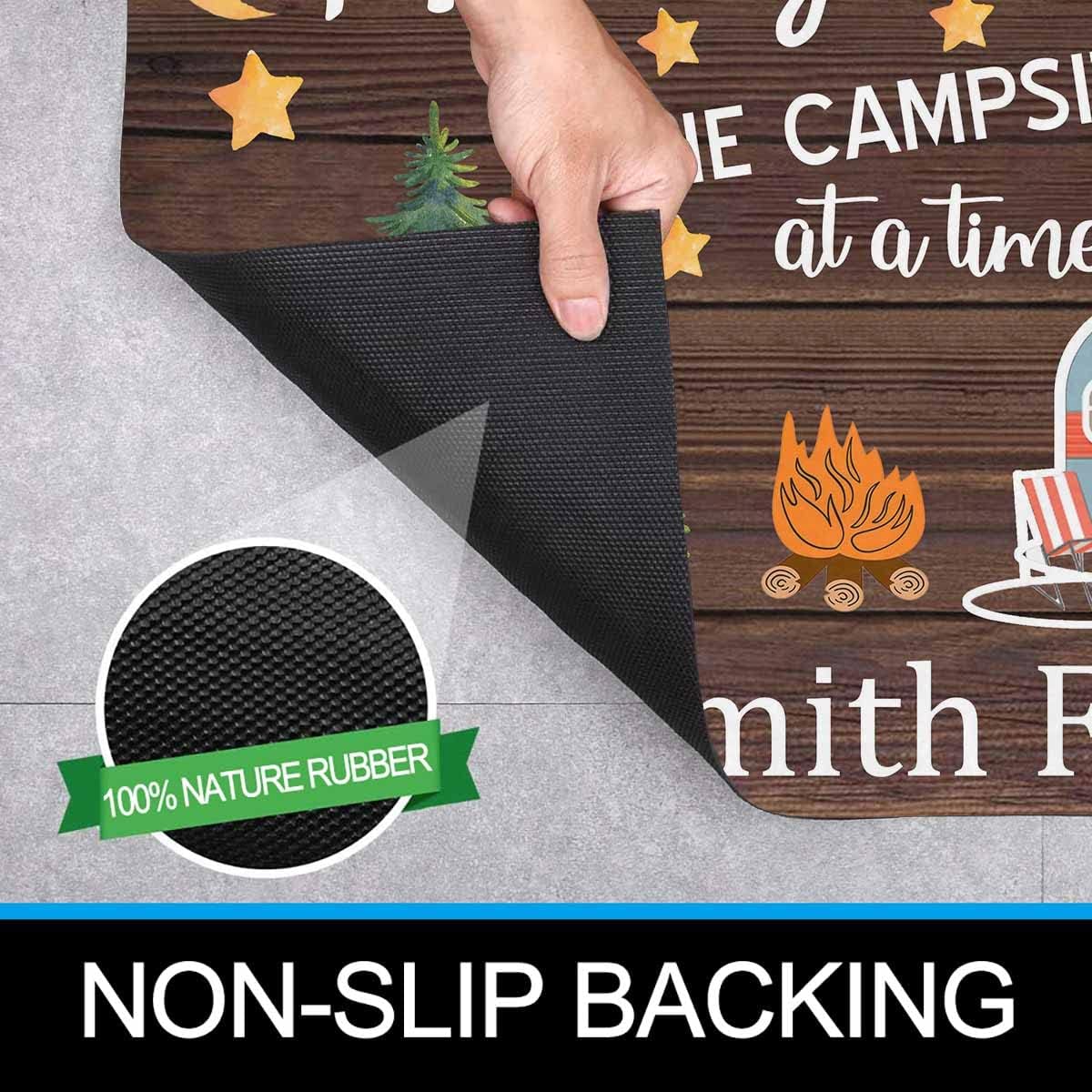 Customized Camper Doormat, Personalized Camping Rv Door Mats Camping is My Favorite Therapy for Indoor Outdoor Entrance Floor, Funny Gifts Rugs Outside Decor (24 X 16 inches)