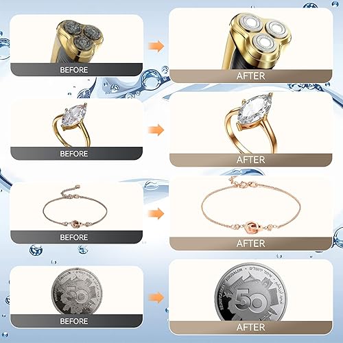 Miniatura 6 de Limpiador ultrasónico profesional de 22.0 fl oz con temporizador digital 5, máquina ultrasónica de limpieza de joyas 3L con temporizador digital y