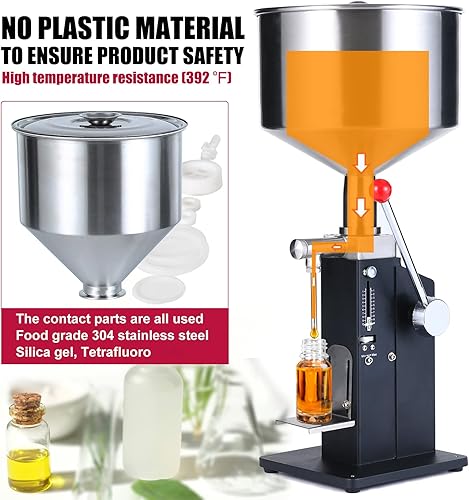 Miniatura 4 de Máquina de rellenar líquida manual de la pasta, llenador de botellas ajustable 0.2-1.7 fl oz A03