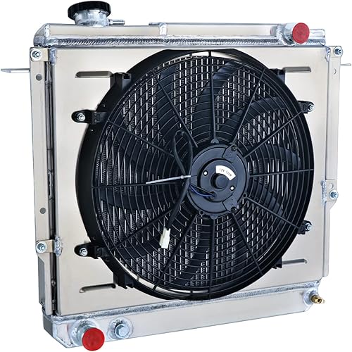 Miniatura 3 de Radiador para Jeep Cherokee Comanche Wagoneer 1984-1997 2.1L 2.5L 2.8L V6, radiador de aluminio de 3 filas + cubierta/ventilador + kit de relé