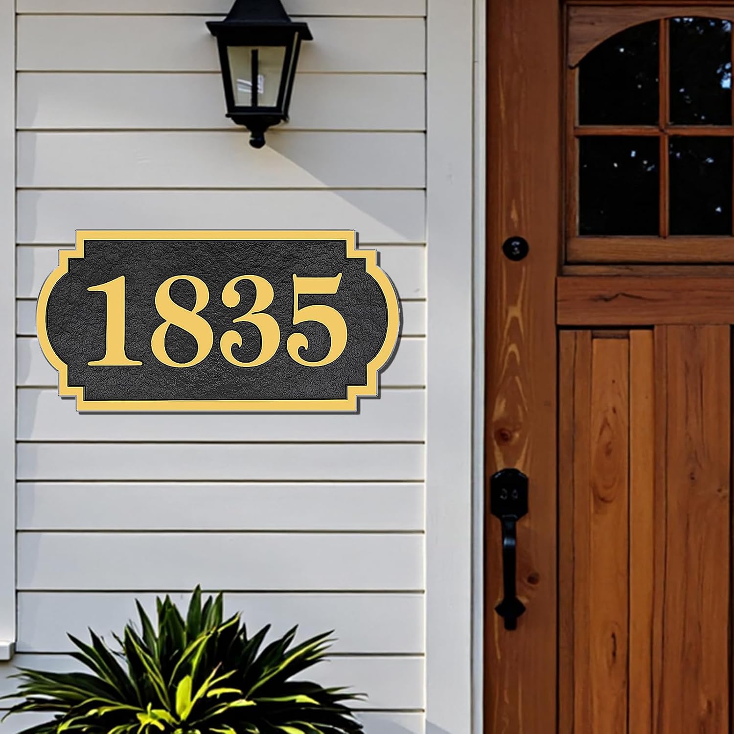 Custom Address Plaque Simple Design,House Number Sign for Outside, Address Sign for House,House Numbers for Outside, Any Fonts & Large Sizes, Heavy Metal UV Portective 12'' x 6''