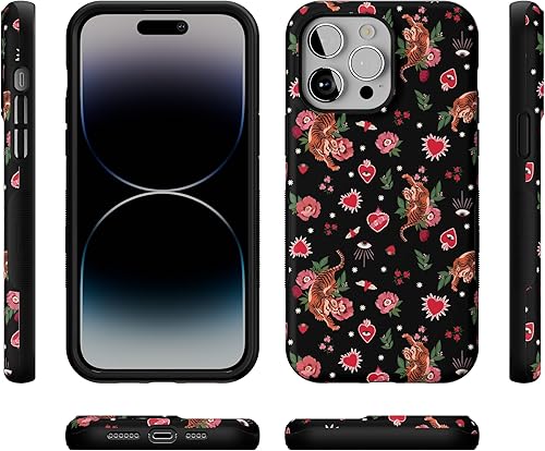 Vista 1147 de Casely - Funda para iPhone 14 Pro Max, Viva La Vida, Frida Kahlo Floral Collage, compatible con MagSafe 10 Frida Kahlo Viva La Vida Collage