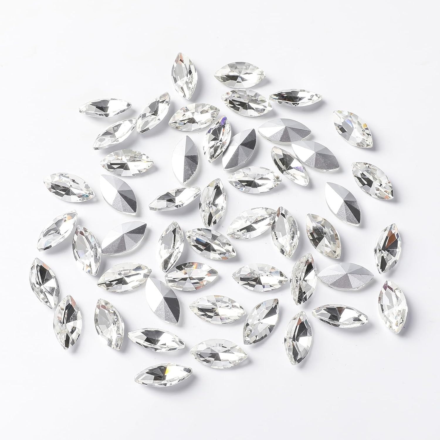 SWTHONY 9 x 18 Big Glass Horse Eye Shaped Rhinestones Pointback Large Gem Stones for Crafting Clothes Jewelry Making 36 PCS Clear - Image 5