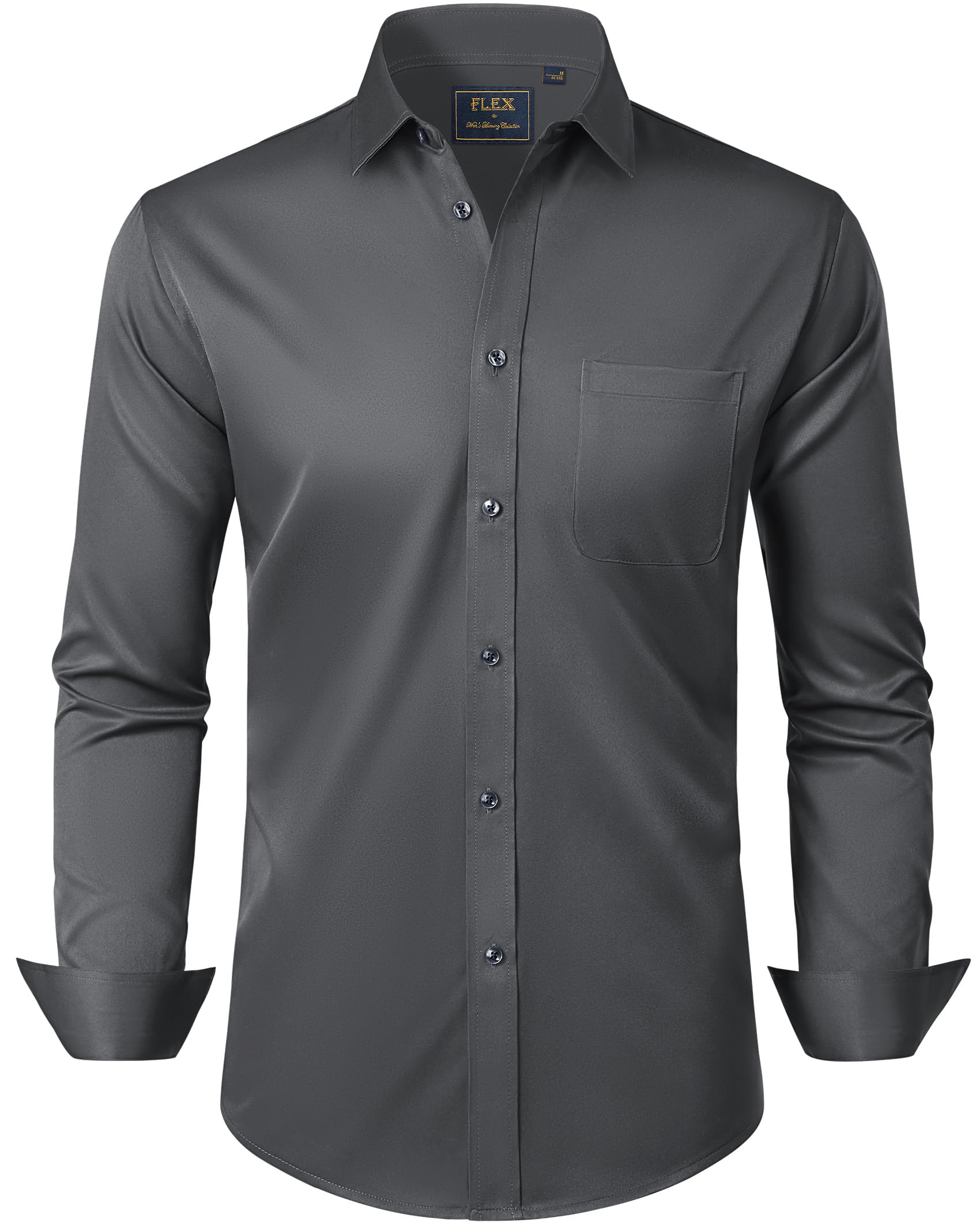 J.VER Hemd Herren Langarm Regular Fit Herrenhemd Stretch Freizeithemden Hemden Bügelleichtes Hochzeit Businesshemden mit Tasche