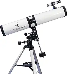 Telescópio Refletor Newtoniano 114mm Uranum Equatorial Astronômico Luneta Para ver Nebulosas Planetas Galáxias Estrelas