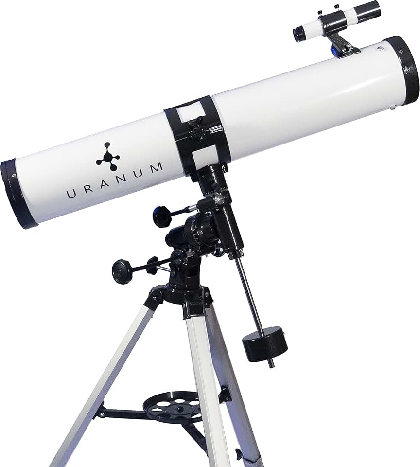 Telescópio Refletor Newtoniano 114mm Uranum Equatorial Astronômico Luneta Para ver Nebulosas Planetas Galáxias Estrelas