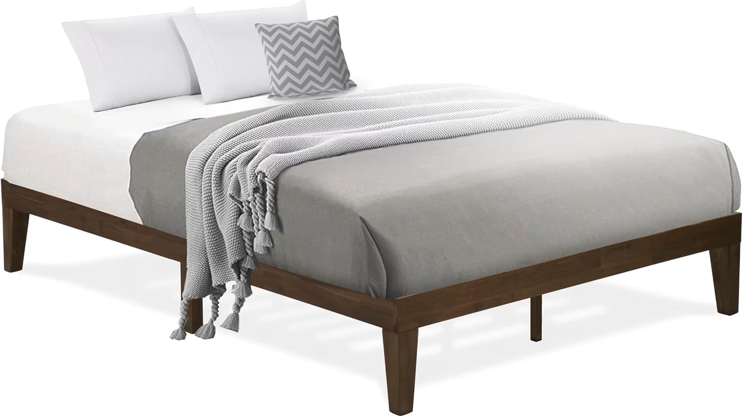 East West Furniture Queen Size Wooden Platform Bed Frame