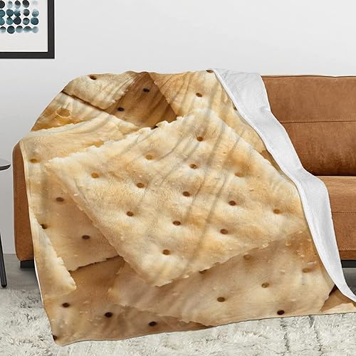 Miniatura 2 de Manta de soda Saltine Crackers 3D divertida y realista para alimentos, ultra suave, 60 x 50 pulgadas, para viajes, todas las estaciones, cama, sofá,