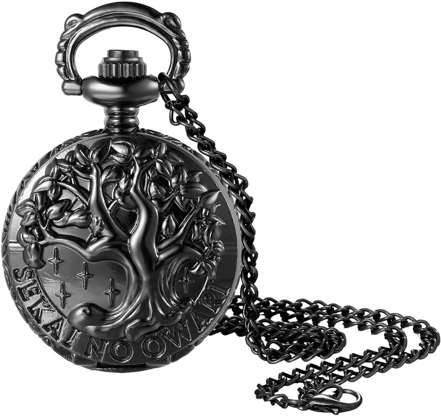 JewelryWe Tree of Life Pocket Watch – Quartz Analog Easy Read Pendant Watches Vintage Black Necklace with Chain for Men and Women Christmas JewelryWe Tree of Life Pocket Watch – Quartz Analog Easy Read Pendant Watches Vintage Black Necklace with Chain for Men and Women Christmas