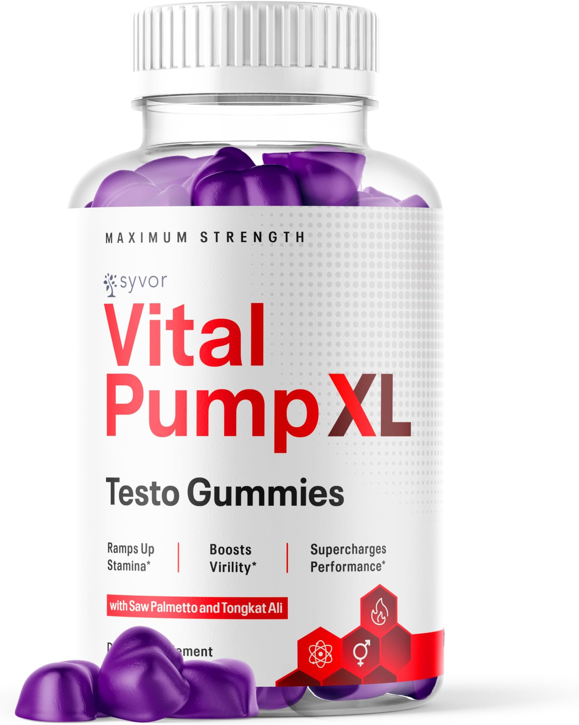 Vital Pump XL Testo Gummies, Official Vital Pump XL Male Performance Gummys with All Natural Ingredients, Advanced Supplement with Maximum Strength Vitamins for Your Active Lifestyle (60 Gummies)