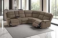 Vista 19 de A Ainehome Juego de Sofá Seccional Reclinable con Almacenamiento, Juegos de Sofá de Pana Reclinables Seccionales Manuales para Sala de Estar con 3