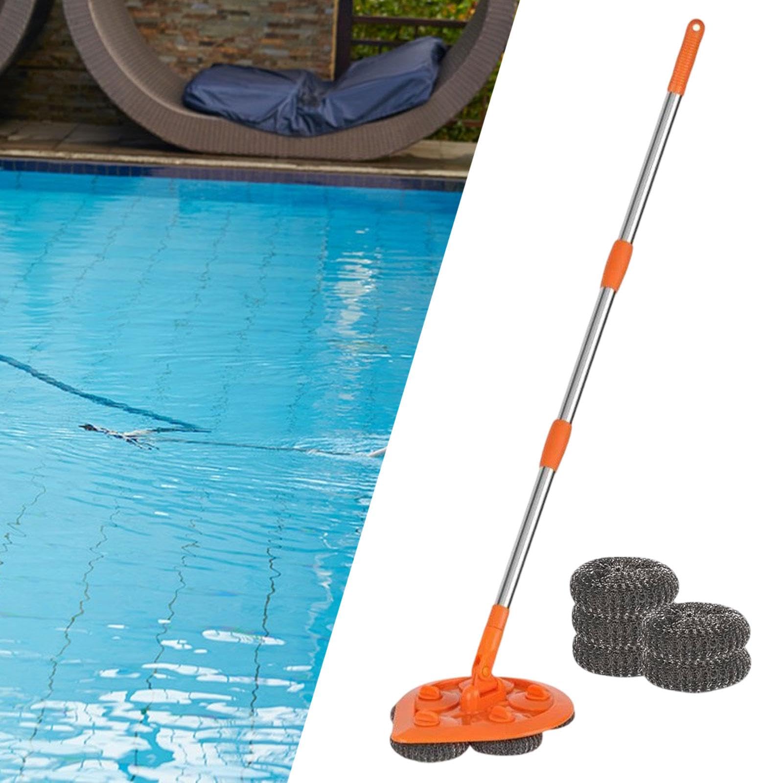 Handheld Poolbürste mit Teleskopfunktion für die Reinigung von Stufen, 1 Set SEVEND
