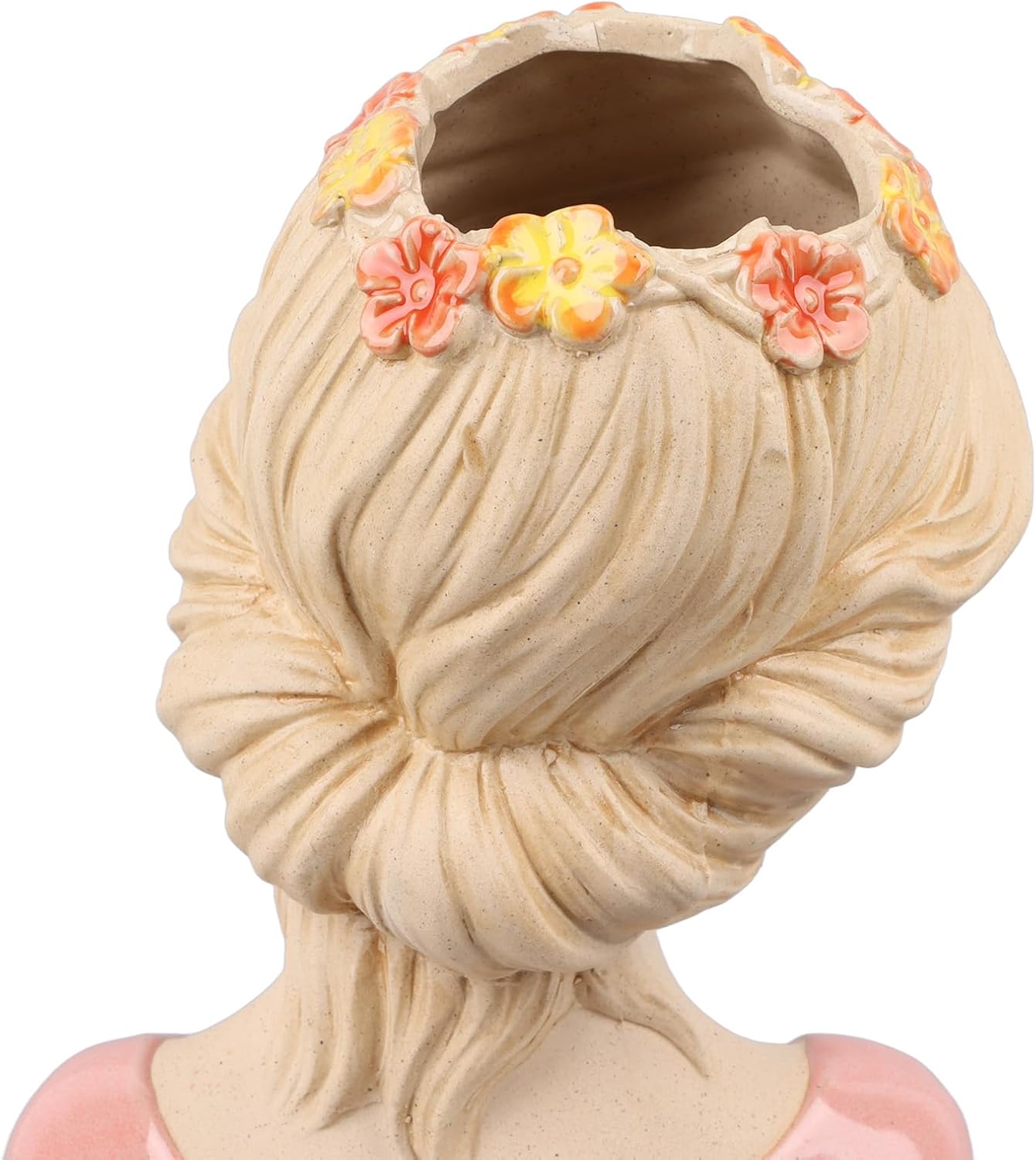 Modern Ceramic Face Vases Decorative Modern Shy Girl Flower Lady Head Vase for Unisex Plants Lover ()