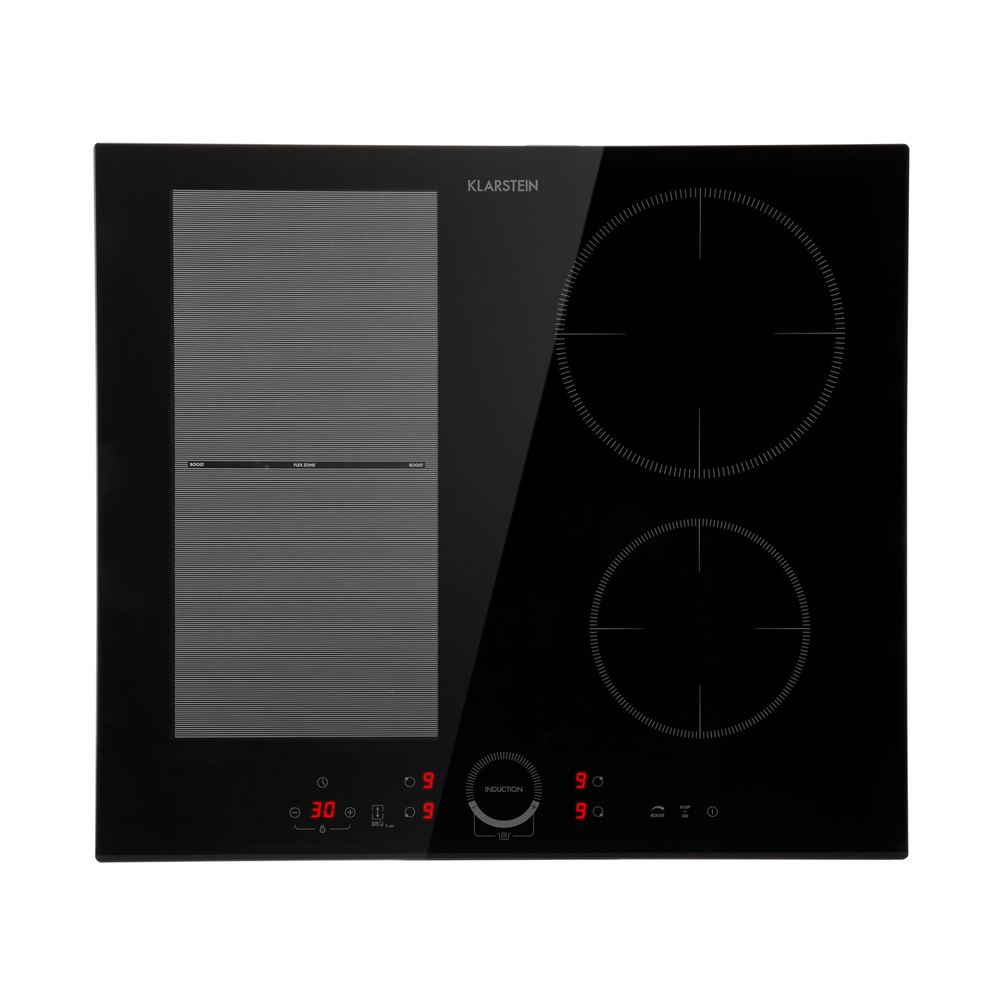 Klarstein Delicatessa 60 Hybrid płyta indukcyjna - 60cm, 4-strefowa płyta do zabudowy, 7000W ThermoBoost, sterowanie dotykowe, timer i blokada rodzicielska, czarne szkło ceramiczne