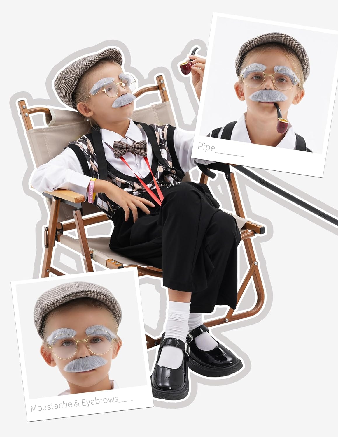 WooWee 100 Days of School Costume for Boys, Old Man Costume for Kids, 100th Day of School Dress Up - Image 7