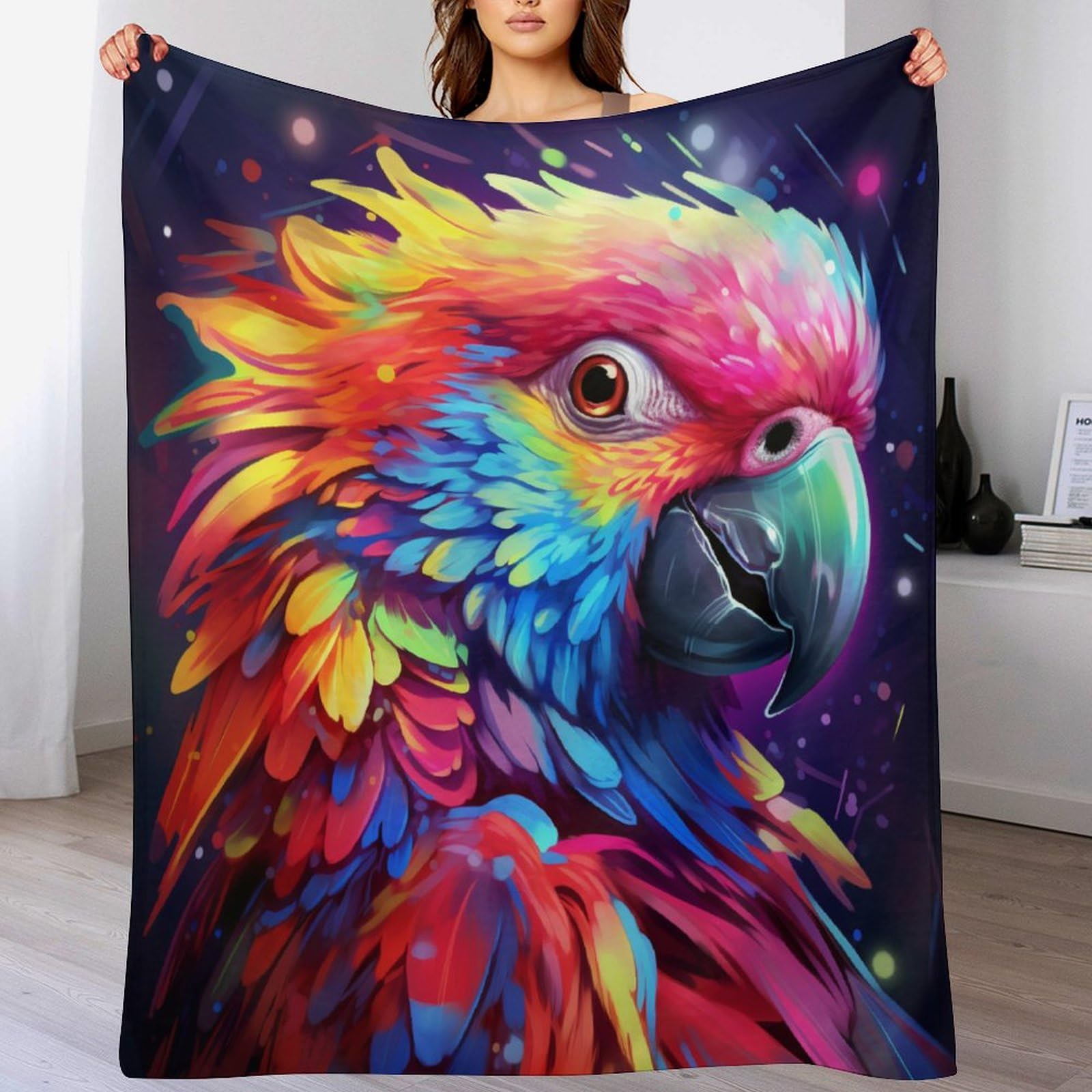 Manta de franela de forro polar de loro 130x180 cm para cama y sofá