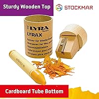 Vista 5 de Lyra Stockmar - Sacapuntas de crayón con tapa de madera con barril de cartón, sacapuntas de crayón jumbo para crayones de cera de abeja grandes