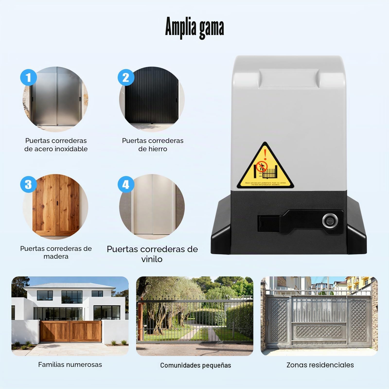 750W Motor Puerta Corredera con Mando a Distancia Motores Para Puertas Correderas 2000kg correderas Kit