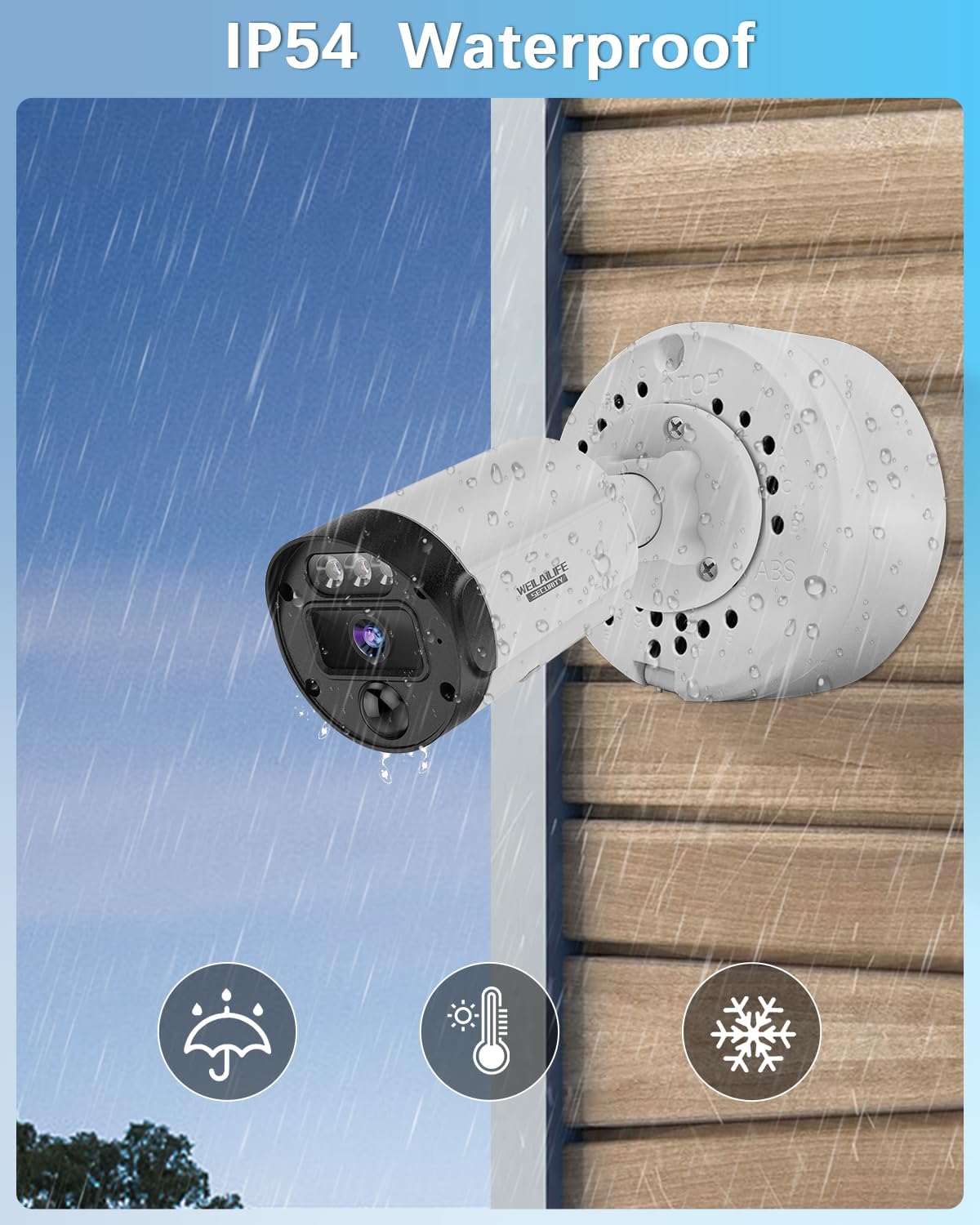 【ABS IP54 Waterproof】 Universal Bullet Security Camera Junction Box, Outdoor CCTV IP Cameras Mounting Bracket, Hide Cable Junction Base Boxes for Surveillance Camera