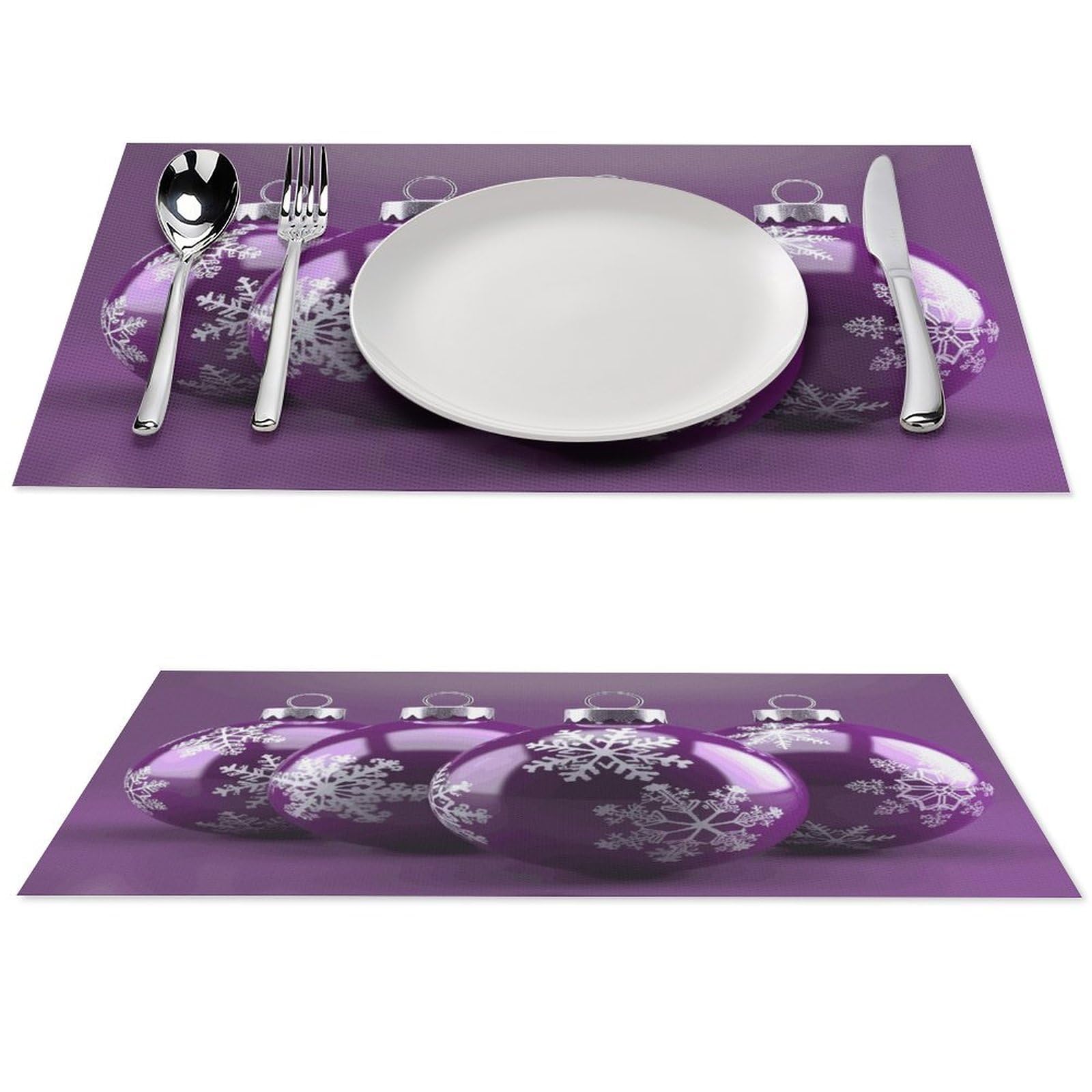 Sets de table faciles à nettoyer en vinyle violet anti-taches de cuisine