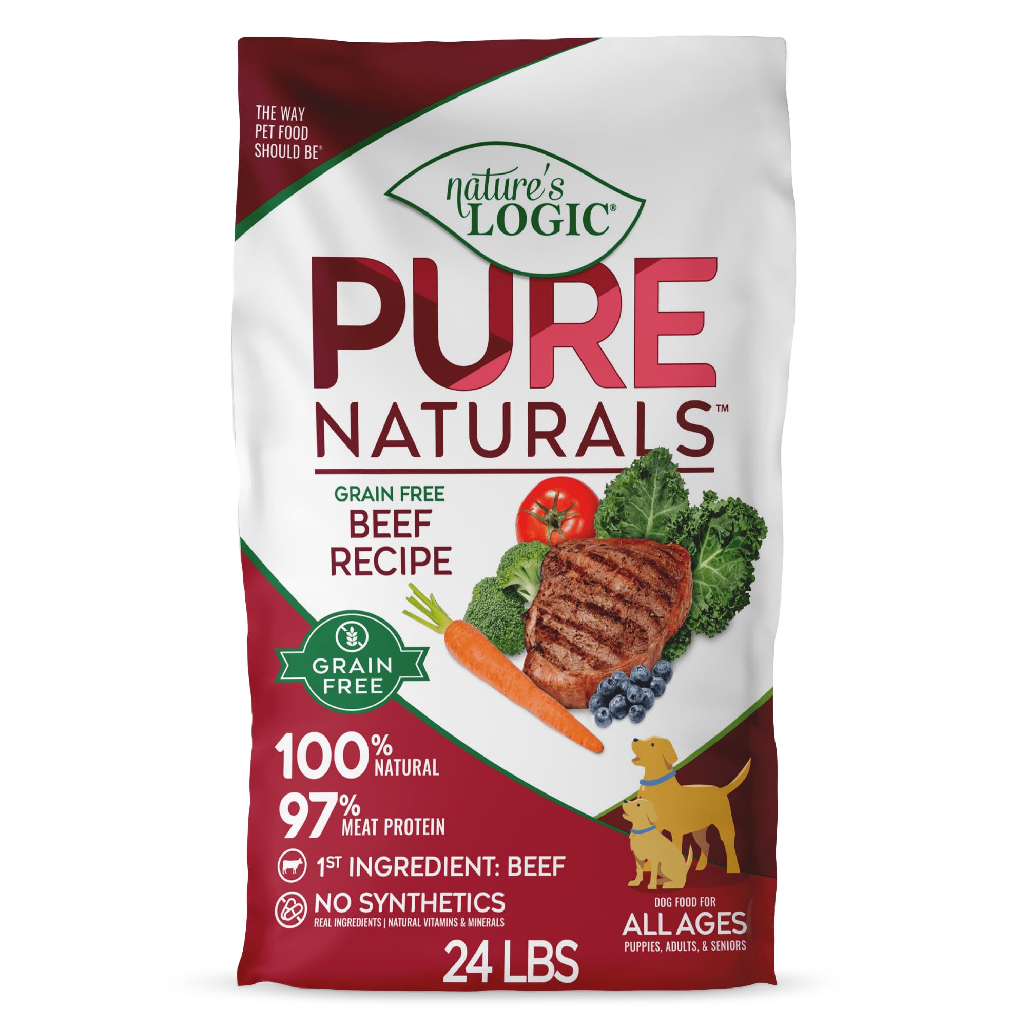 NATURE'S LOGIC Pure Naturals Grain-Free Dry Dog Food - Beef, 24 lb