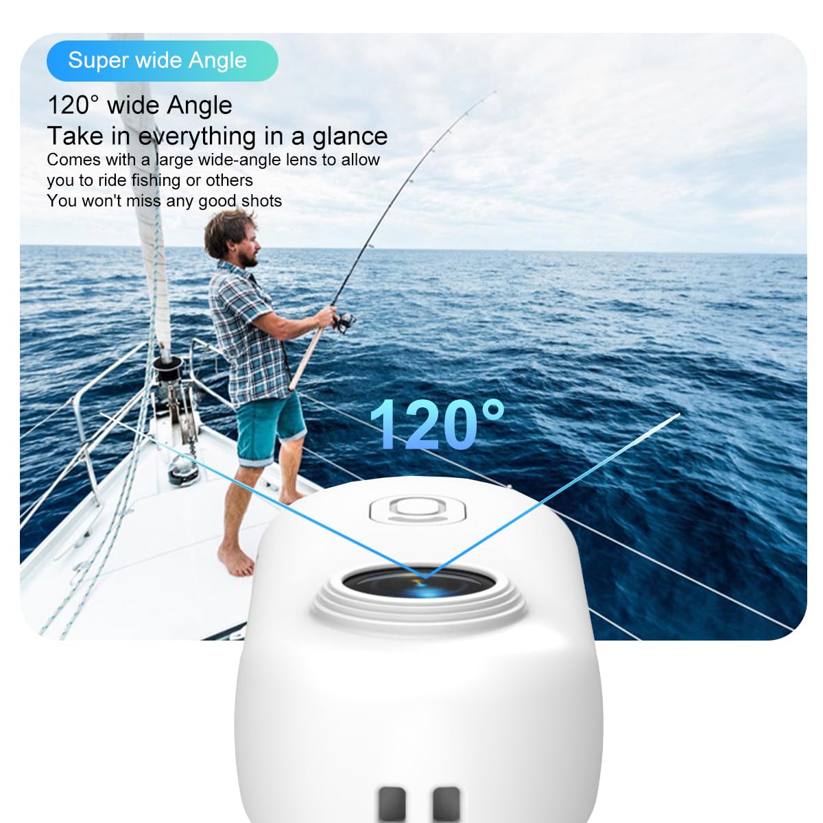 Winnes Mini Camera Sport 1080p WiFi Vlog Camera Vango de 120 °, cámara de Pulgar IP68 Impermeable a 30 m, batería de 800 mAh Adecuada para Bicicletas, esquí, Buceo, Animales (Black)