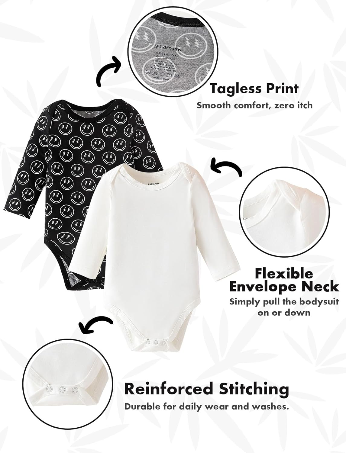 DEFAHN 2PCS Visocse from Bamboo Baby Rompers Unisex Onsies Solid Short Sleeve Baby Bodysuit 0-24 Months - Image 4