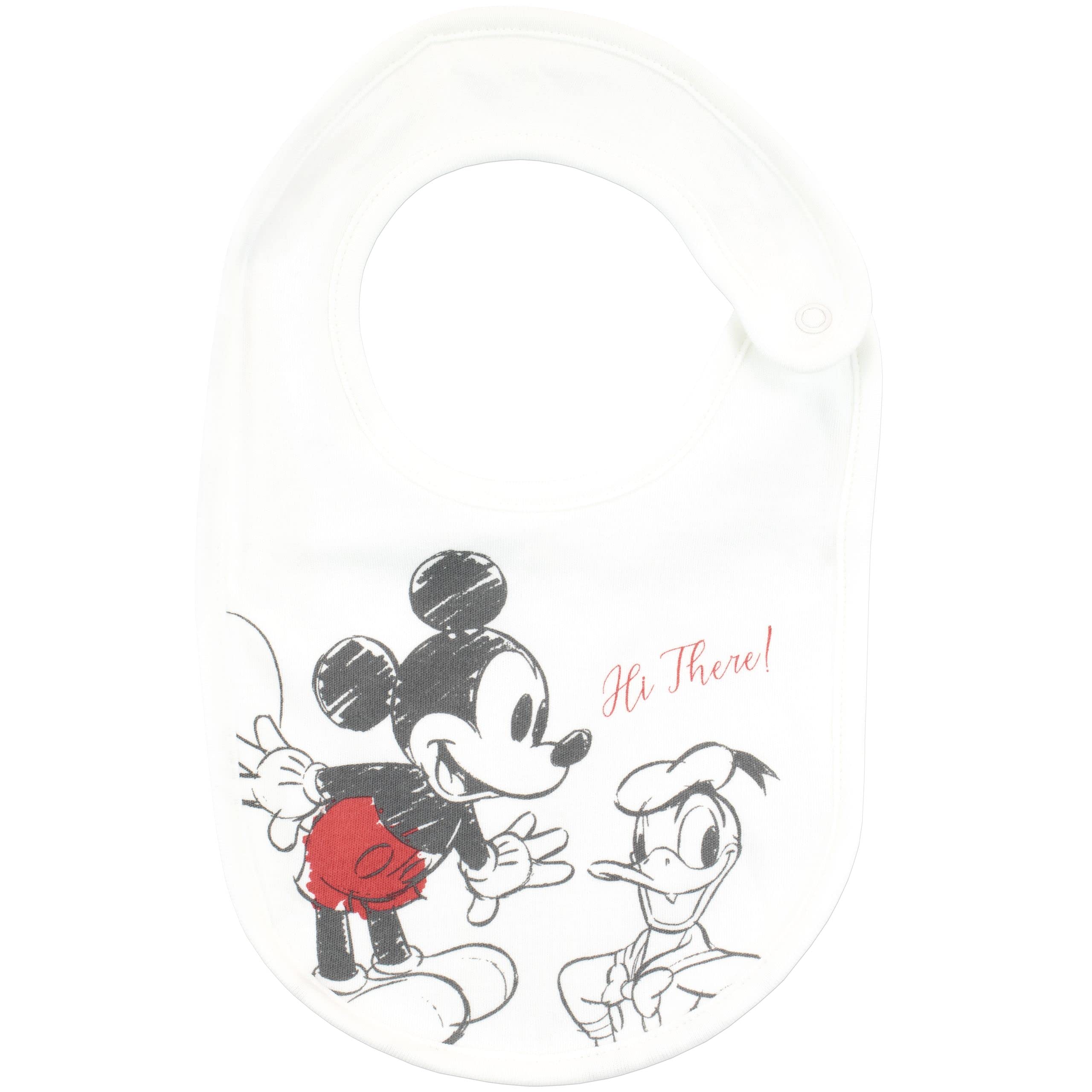 Disney Baby Jungen Mickey Mouse und Donald Duck Bodysuit mit Hut und Latz Outfit 5-teiliges Set Mehrfarbig 86